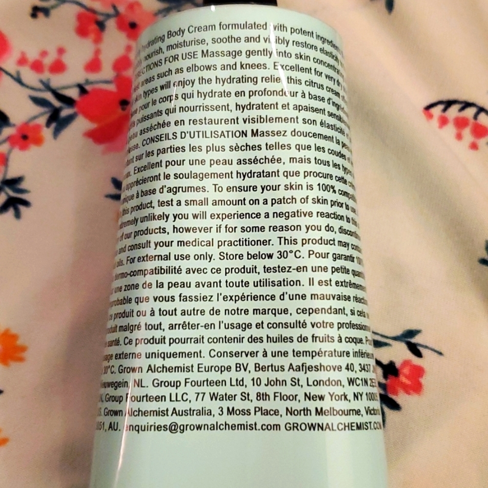 NWT GROWN ALCHEMIST 4 oz. Mandarin & Rosemary Leaf Body Cream - Picture 5 of 7